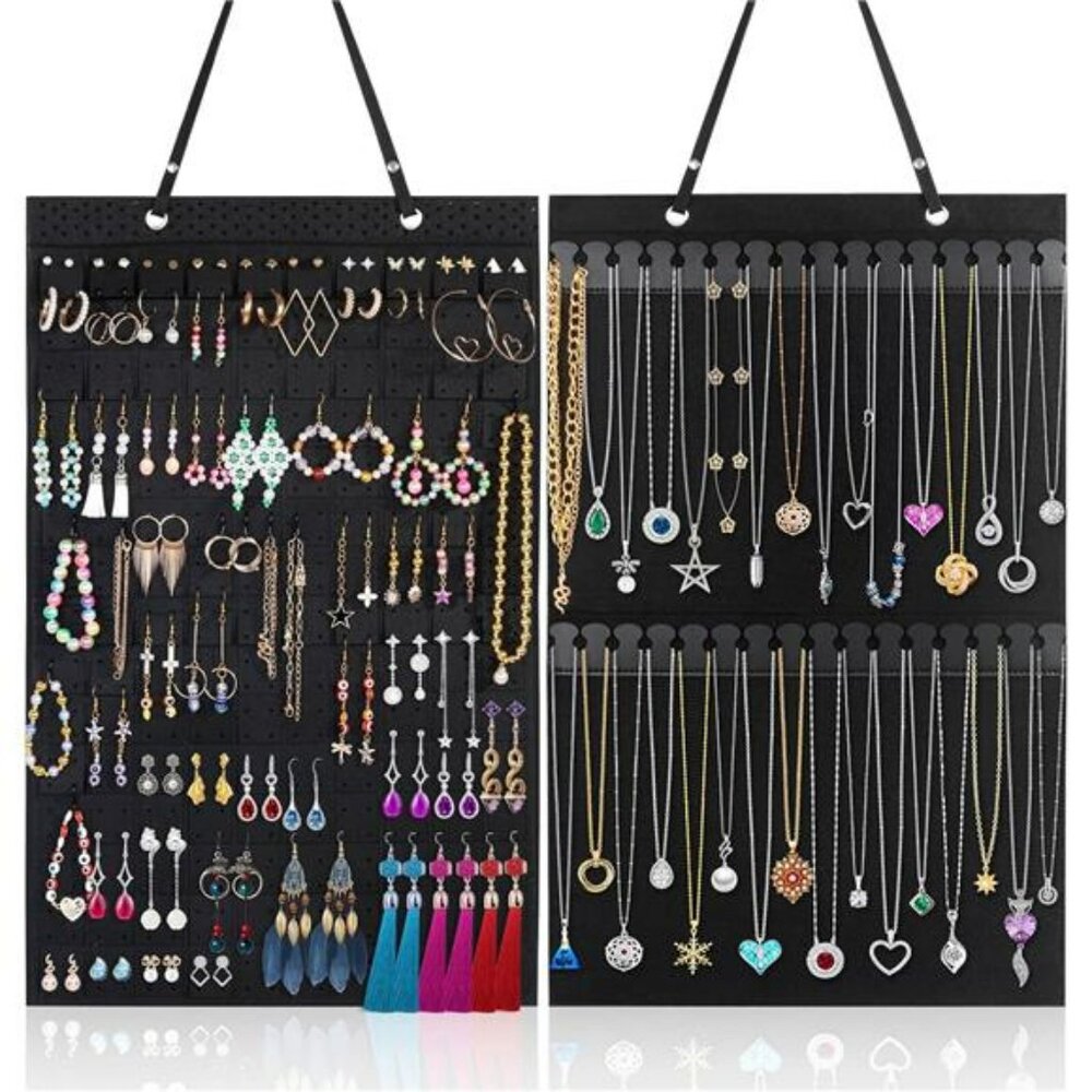 2 PC Jewelry Organizer Storage Hanging Holder Display Earrings Necklace Bracelet